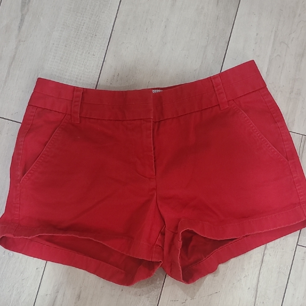 J. Crew High Waist Red Shorts